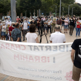 Concentració de suport als dos joves jutjats pels disturbis postsentència davant el Palau de Justícia de Girona. ACN/ Marina López