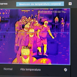 Control de temperatura en el Aeropuerto Adolfo Suárez Madrid-Barajas. Fuente: Ministerio de Transportes / Europa Press
