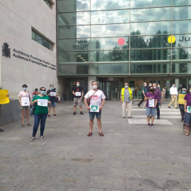 L'acció del passat 4 de juny davant els jutjats de diferents ciutats valencianes per demanar la paralització de tots els desnonaments