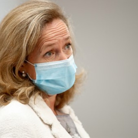 La vicepresidenta de Asuntos Económicos, Nadia Calviño. J.Barroso / Europa Press