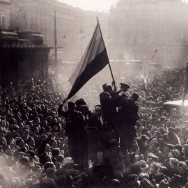 Celebración por la proclamación de la II República en España. Madrid, 14 de abril de 1931.
