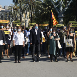 La concentració de suport als membres de la Mesa del Parlament i a Mireia Boya. ACN