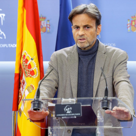 El líder de Unidas Podemos en el Congreso, Jaume Asens, ofrece una rueda de prensa antes de participar en la Junta de Portavoces del Congreso de los Diputados, a 29 de noviembre de 2022, en Madrid (España). -Marta Fernández / Europa Press
