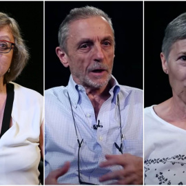 Rosa María García, Luis Suárez, Felisa Echegoyen. Los tres han denunciado torturas de Billy el Niño durante sus detenciones por su militancia antifranquista.- PÚBLICO