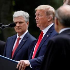 El presidente de EE UU, Donald Trump, en una rueda de prensa el 29 de mayo / EFE