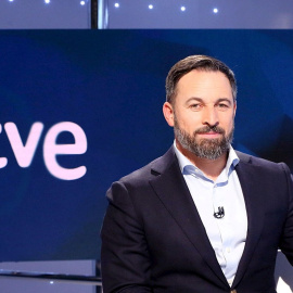 13/02/2020.- El líder de Vox, Santiago Abascal, durante la entrevista en RTVE. / EFE - RTVE