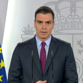 Pedro Sánchez, durante su comparecencia de este martes. | EFE