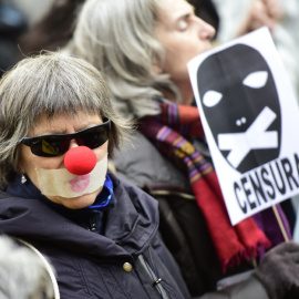 Protesta contra la 'ley Mordaza' en Madrid. - AFP