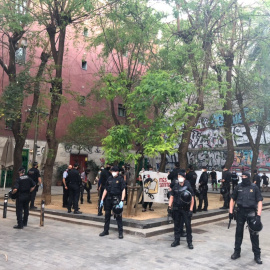 Imatge de les identificacions en les mobilitzacions a Barcelona amb el lema #RecuperemElsCarrers. CUP Nacional.