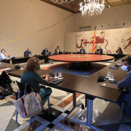 Reunió del consell executiu, formats pels membres del Govern, per aprovar el decret llei. Jordi Bermar