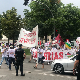 Los feriantes durante la manifestación celebrada el 24 de junio en Madrid. / Archivo