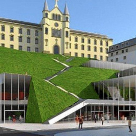 Fotomontaje del aspecto exterior del centro comercial propuesto en el Plan Especial