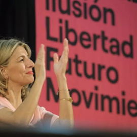 La vicepresidenta del Gobierno y ministra de Trabajo, Yolanda Díaz, en un acto de Sumar en Las Palmas. Foto: Ángel Medina G. / EFE