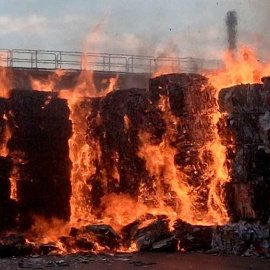Imagen del incendio / Bomberos Ayuntamiento de Zaragoza.