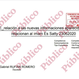 Registro de entrada en el Congreso de los Diputados de las preguntas de ERC al Gobierno sobre los vínculos del CNI con el cerebro de los atentados del 17-A.