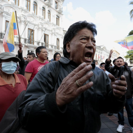  Ciudadanos ecuatorianos protestan en contra del presidente de Ecuador, Guillermo Lasso.- EFE/Santiago Fernández