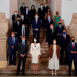 Fotografia de família abans de la conferència de presidents. EFE