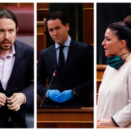 Iglesias, Egea y Olona, en el Congreso. EFE