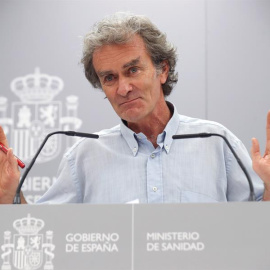 El director del Centro de Coordinación de Alertas y Emergencias Sanitarias (CCAES), Fernando Simón,  en la rueda de prensa de este jueves EFE/Kiko Huesca