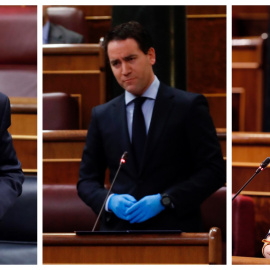 Iglesias, Egea y Olona, en el Congreso. EFE