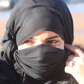 Los ojos de Salka, tapada con melfa. JOSE CARMONA.