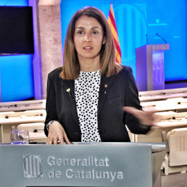 La consellera de la Presidència i portaveu del Govern, Meritxell Budó, en roda de premsa. JORDI BEDMAR / GOVERN
