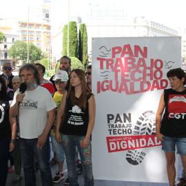 Portavoces de la Coordinadora Estatal de las Marchas de la Dignidad