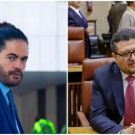  A la izquierda, el abogado, Víctor Valladares; a la derecha, el exjuez Serrano