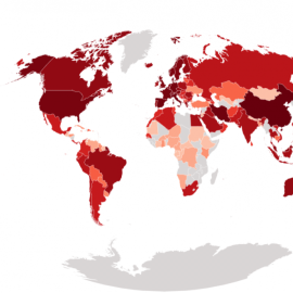 Mapa mundial de la propagación del virus.