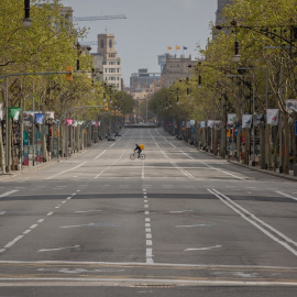 Imagen del Paseo de Gracia vacío, Barcelona. EP