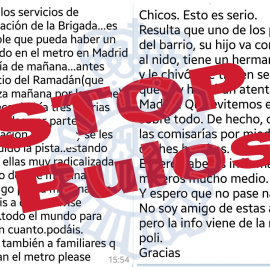 Imagen difundida por la Policía Nacional a través de su cuenta de Twitter para poner freno a los bulos que circulan por Internet sobre la posibilidad de un ataque terrorista en España./ Twitter