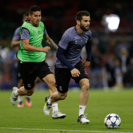 Nacho, durante el último entrenamiento del Real Madrid antes de la final de la Champions. |  EDDIE KEOGH (REUTERS)