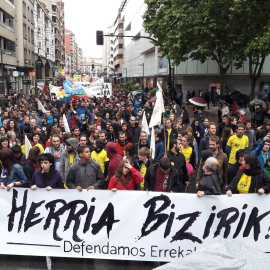 Imagen de la manifestación de Errekaleor./Twitter de Errekaleor Bizirik