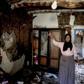  10 de septiembre de 2023, Marruecos, Al Haouz: Un edificio destruido en la ciudad de Moulay Brahim, al sur de Marrakech, tras el poderoso terremoto que azotó Marruecos el viernes por la noche. El número de muertos en el potente terremoto que sacudió M