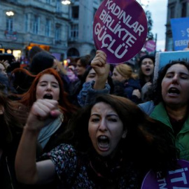 Una protesta contra la violencia machista en Estambul. REUTERS