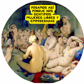 Un meme realizado por la autora a partir de la obra "El baño turco" de Jean-Auguste-Dominique Ingres