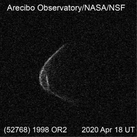 Imagen del asteroide difundida por el telescopio de Arecibo en su cuenta de Twitter