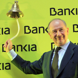 Rodrigo Rato, entonces presidente de Bankia, el día de la salida bolsa de la entidad, en julio de 2011. EFE