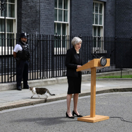 Theresa May, durante su comparecencia. REUTERS