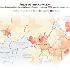 Cuatro países situados entre África Central y Oriente Medio —Nigeria, Somalia, Sudán del Sur y Yemen— se encuentran en riesgo de inanición a causa de los conflictos bélicos y la sequía / REUTERS