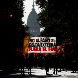 Manifestación en Buenos Aires contra el FMI. REUTERS/Agustin Marcarian