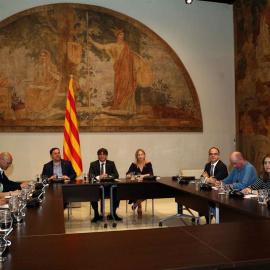 Reunión de los representantes de los partidos que forman parte del Pacto Nacional para el Referéndum. /EFE