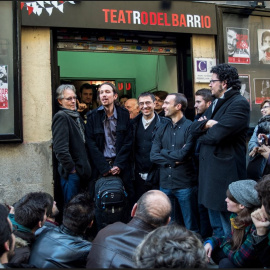 Acto de la fundación de Podemos en el Teatro del Barrio, Madrid (2013).- REUTERS