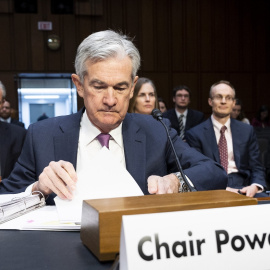 El presidente de la Reservas Federal, en una comparecencia en el Congreso estadounidense, en noviembre de 2019. E.P.