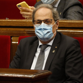 El president de la Generalitat, Quim Torra, durant el ple monogràfic sobre la monarquia. GUILLEM ROSET / ACN