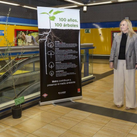 La consejera de Tansportes, en la estación de Pinar de Chamartín | Metro de Madrid.