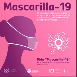 Mascarilla-19 , la versión que lanzó el Instituto Canario de Igualdad (ICI) junto con los dos colegios oficiales de Farmacéuticos de Canarias (ICI)