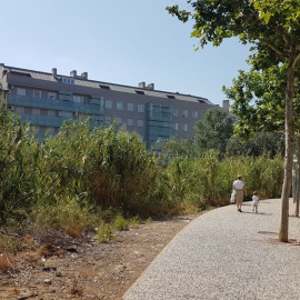 El casco urbano de Cuarte de Huerva está atravesado por el rio del mismo nombre, parte de cuya llanura de inundación está ocupada por edificios.