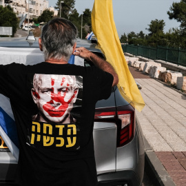  Protestante contra Benjamin Netanyahu.- Europa Press