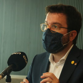 Pere Aragonès, vicepresident del Govern i coordinador nacional d'ERC, en entrevista. ACN/Albert Cadenet